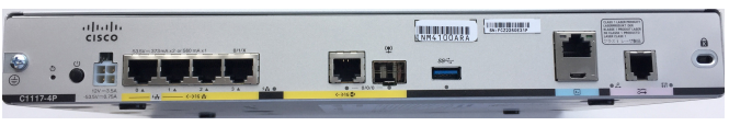 Rear view of Cisco c1117-4P